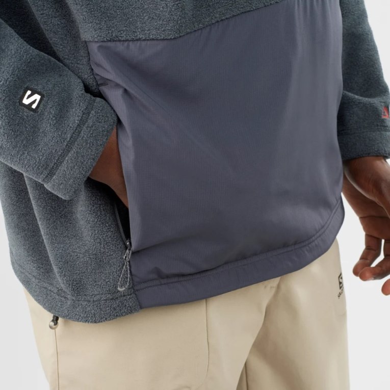 Sudaderas Salomon Outlife Polartec Halz Zip Hombre Grises Oscuro | MX EONI875